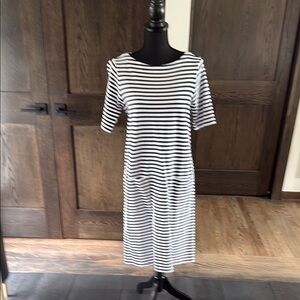 J. Jill Black and White Sheath Midi Dress